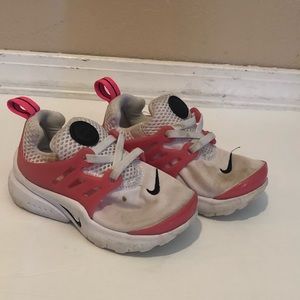 Nike pink black white shoes size 8c used